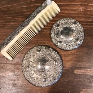 ▪️VINTAGE Godinger Silver Comb & Mirror Set